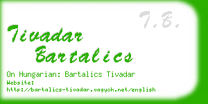 tivadar bartalics business card